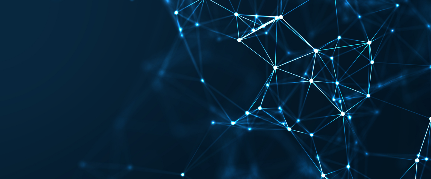 Banner displaying blockchain technology concept