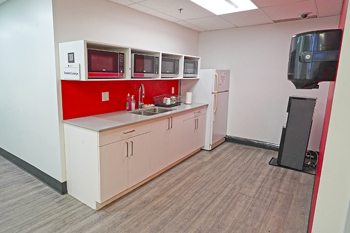 Office kitchenette with appliances